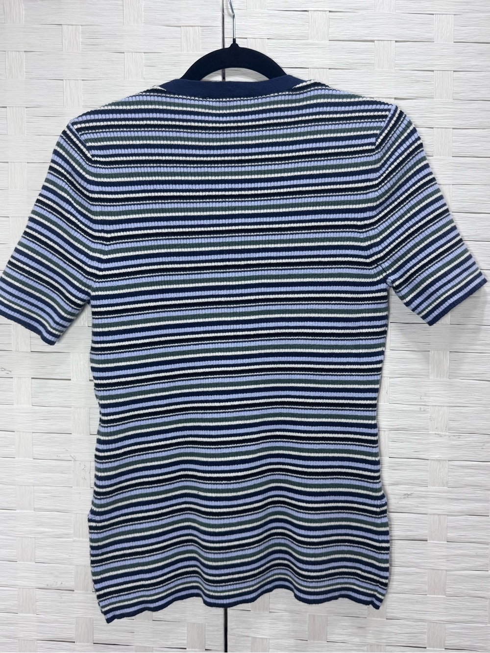 Abercrombie & Fitch Women Ribbed Knit Henley Short Sleeve Sweater Top Size Large - Picture 4 of 9